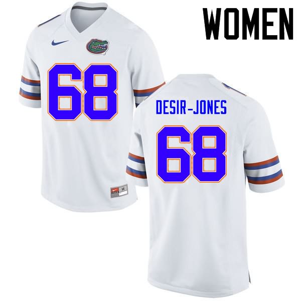 NCAA Florida Gators Richerd Desir-Jones Women's #68 Nike White Stitched Authentic College Football Jersey EPD4264EU